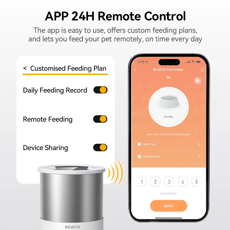 CowLost | cat-food-rojeco-4-5l-stainless-steel-smart-cat-feeder-with-wifi-app-and-voice-control |6