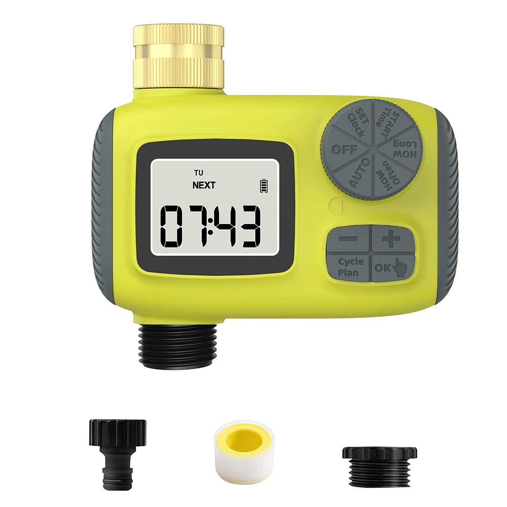 Intelligent 1-3 Zone Automatic Solar Water Timer Irrigation Controller for Garden Lawn