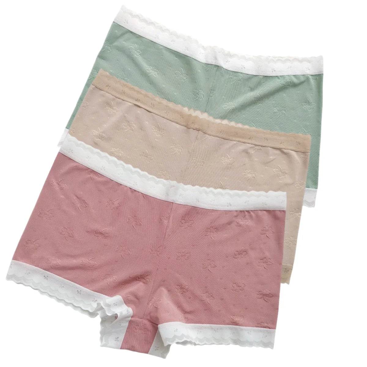 CowLost | product_id-3pcs-women-low-waist-lace-ice-silk-boyshort-panties-m-xl |13