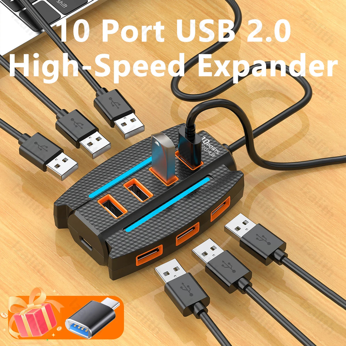 CowLost | usb-hub-10-port-usb-2-0-usb-splitter-card-reader |1