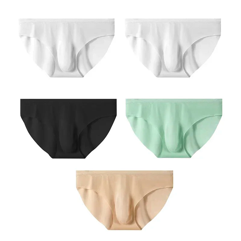 CowLost | 5-pairs-lot-mens-ice-silk-seamless-briefs-summer-transparent-quick-drying-underwear |22