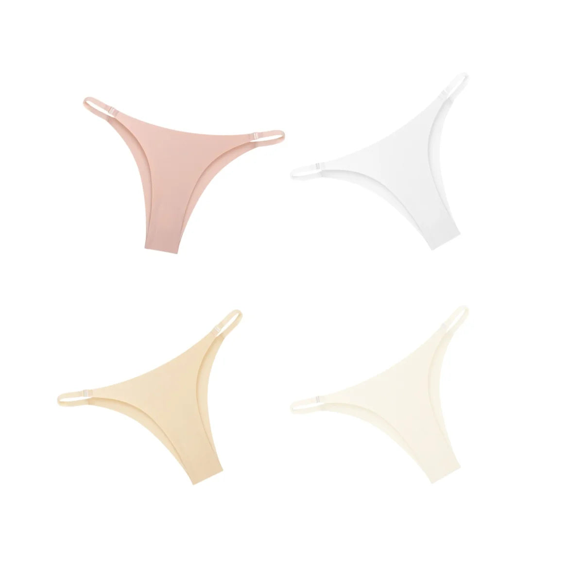 CowLost | product_id-4pcs-women-s-seamless-low-rise-ice-silk-brazilian-briefs-with-side-buckle-s-xl |17