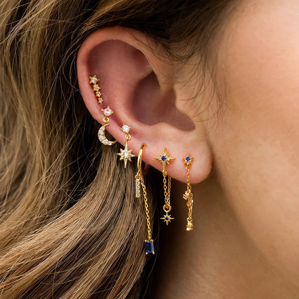 CowLost | stainless-steel-cubic-zirconia-chain-hoop-earring-for-women |1