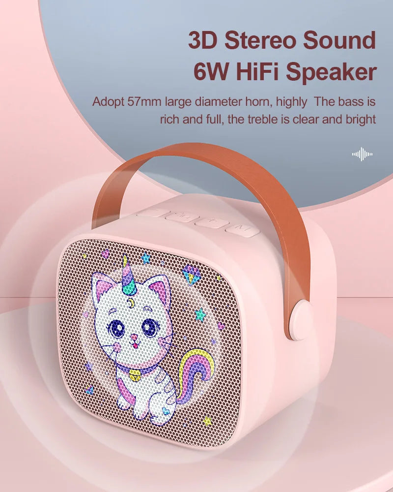 CowLost | game-timers-portable-mini-cartoon-cat-bluetooth-karaoke-speaker-with-microphone |9