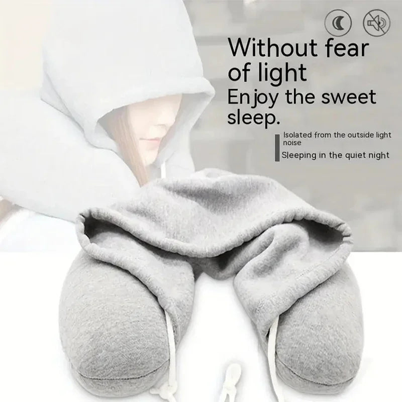 CowLost | travel-pillows-product_id-portable-u-shape-neck-pillow-with-hood-for-travel-and-privacy-protection |5