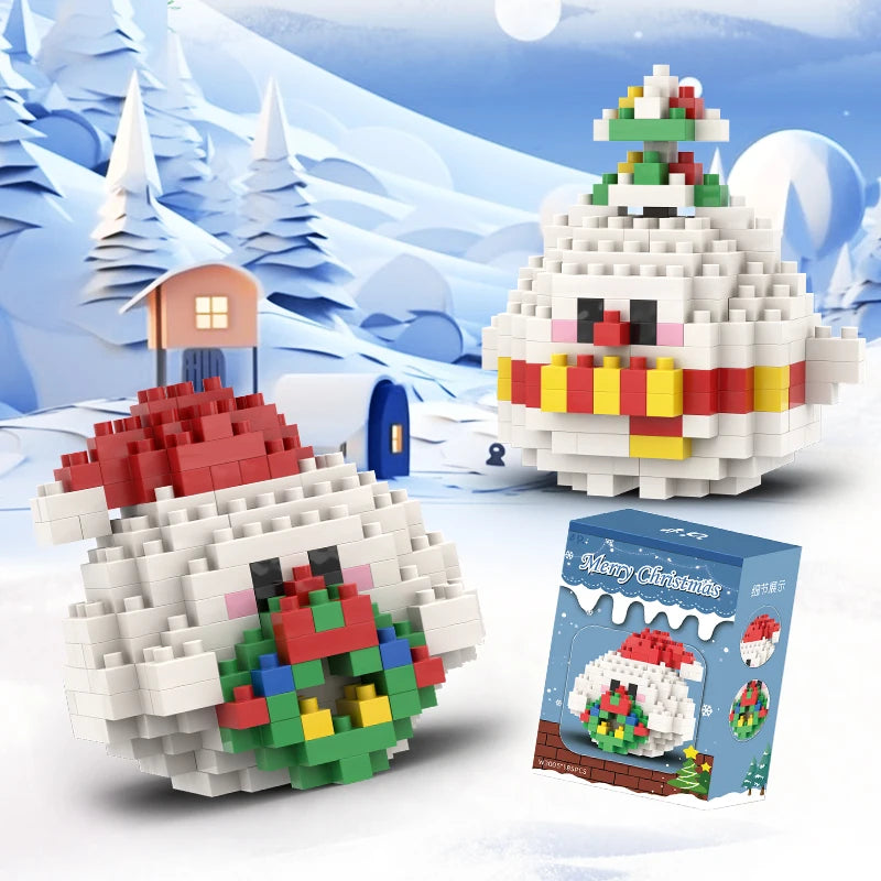 Christmas Building Block Set Santa Claus Reindeer Puzzle Toy for Kids