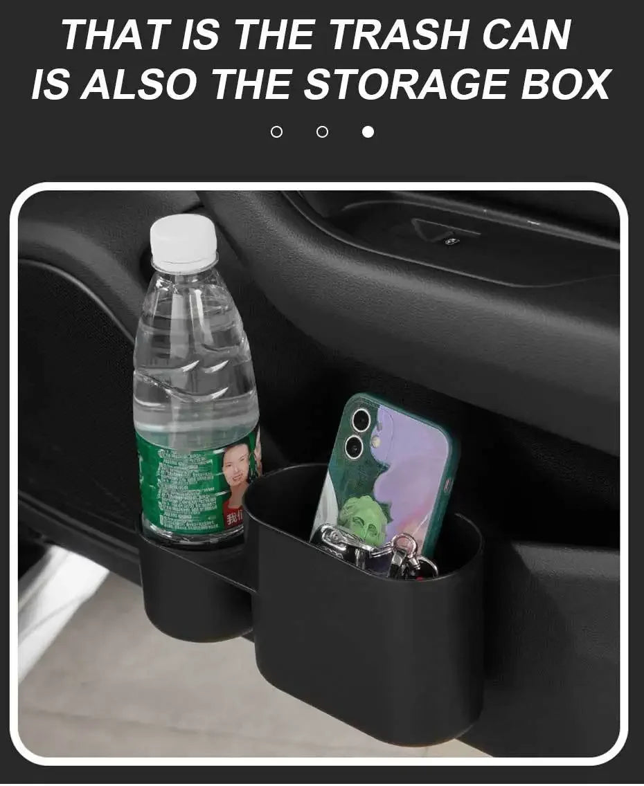 CowLost | can-organizers-product_id-car-rear-row-hanging-trash-can-with-abs-pressing-lid-and-drink-holder-universal-organizer |9