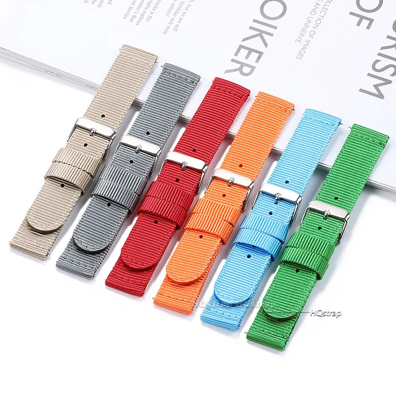 Nylon Quick Release Watch Band 18-24mm Military Woven Strap for Seiko Men Women