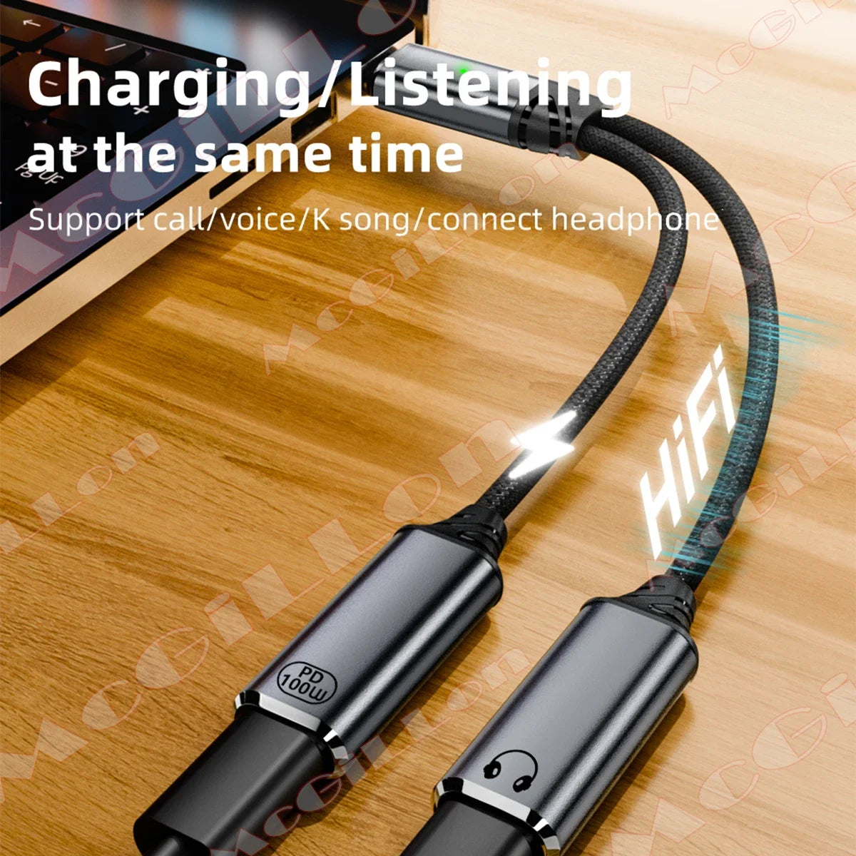 CowLost | product_id-100w-pd-fast-charger-usb-c-2-in-1-splitter-headphone-jack-adapter-for-samsung-s24-xiaomi-huawei-iphone-15-16 |2