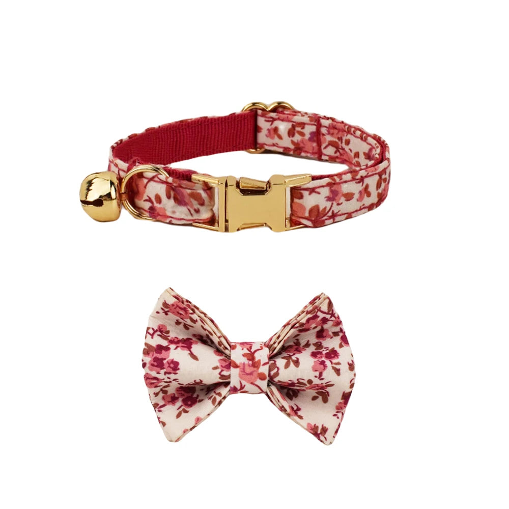 CowLost | cat-furniture-adjustable-cat-collar-with-bowknot-and-safety-release |13