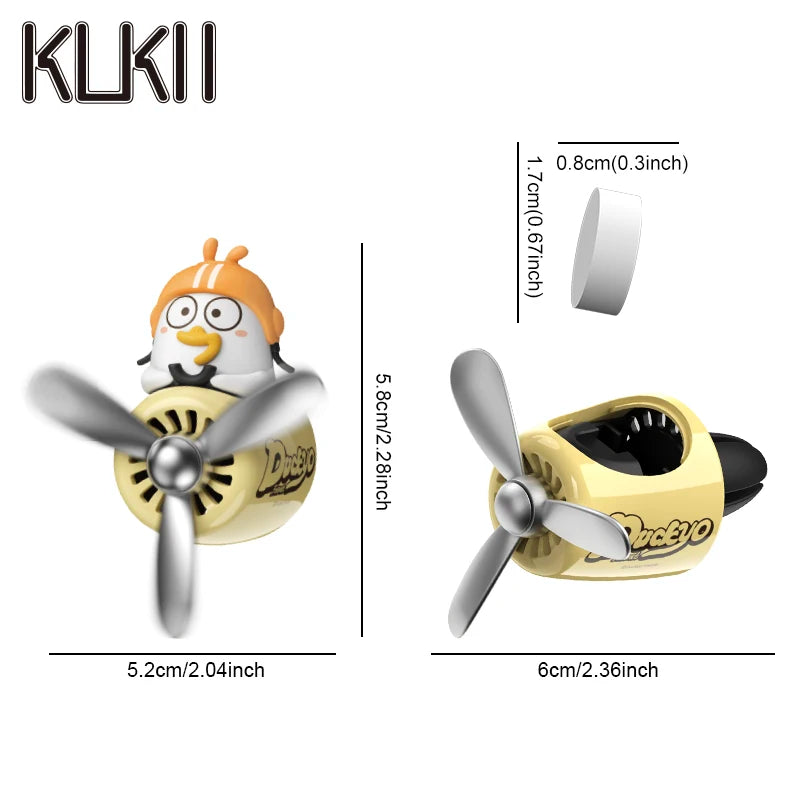 CowLost | product_id-no-perfume-diy-cute-duck-pilot-car-air-freshener-vent-clip-diffuser-ornament |5