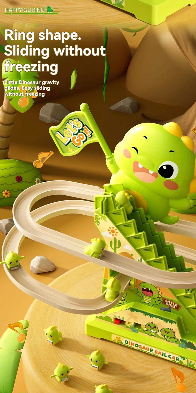 CowLost | product_id-stair-climbing-dinosaur-roller-coaster-toy-with-flashing-lights-and-music-interactive-parent-child-toy |11