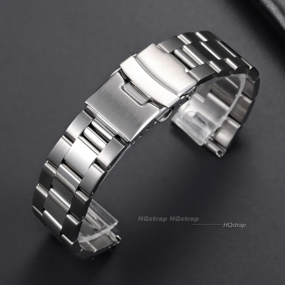 CowLost | product_id-stainless-steel-20-28mm-flat-end-oyster-style-watchband-with-folding-buckle |10
