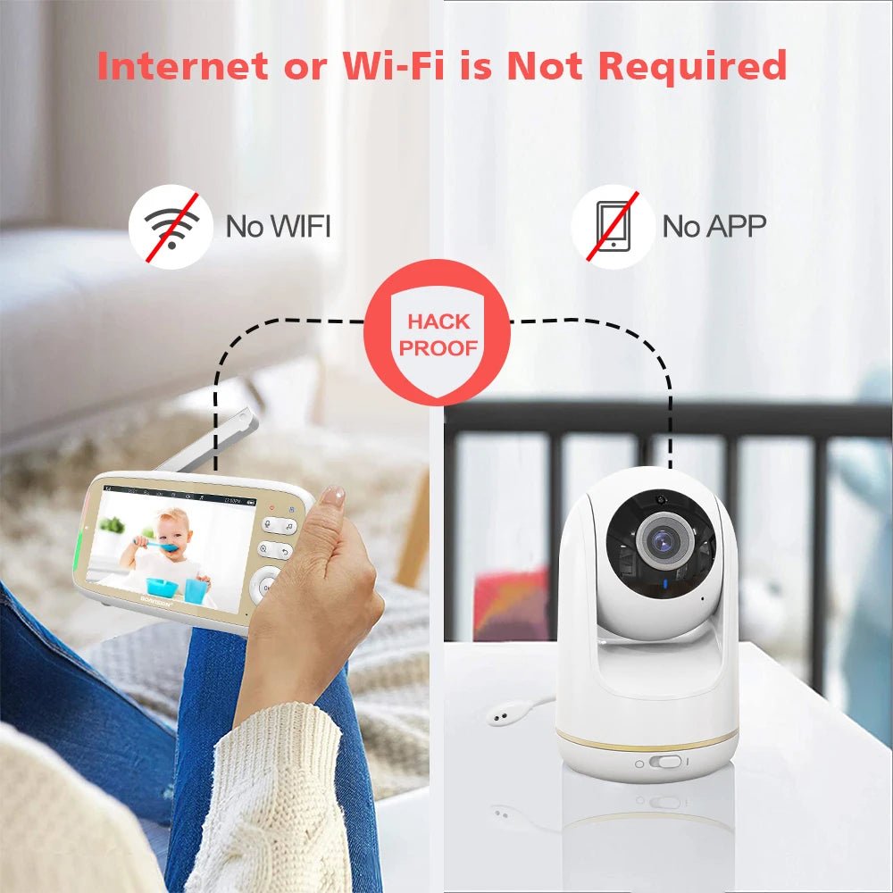 CowLost | vb803-baby-monitor-5-inch-720p-larger-display-with-camera-330-pan-135-tilt-3x-zoom-2-way-audio-night-vision-babysitter-camera |18