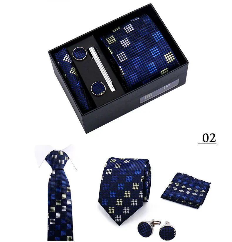 CowLost | tie-men-with-box-top-quality-business-ties-hanky-cufflink-set |39