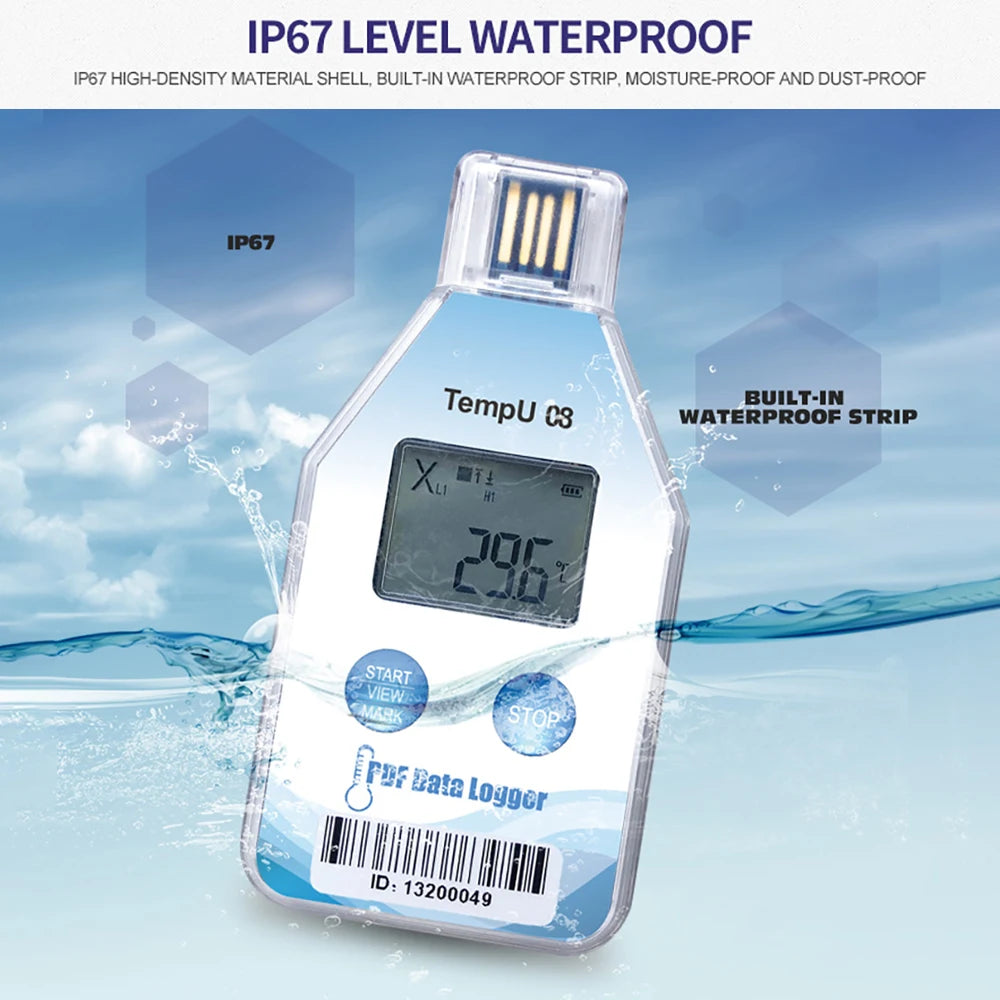 TempU08B USB Temperature & Humidity Data Logger 32000 Sets for Warehouse Storage