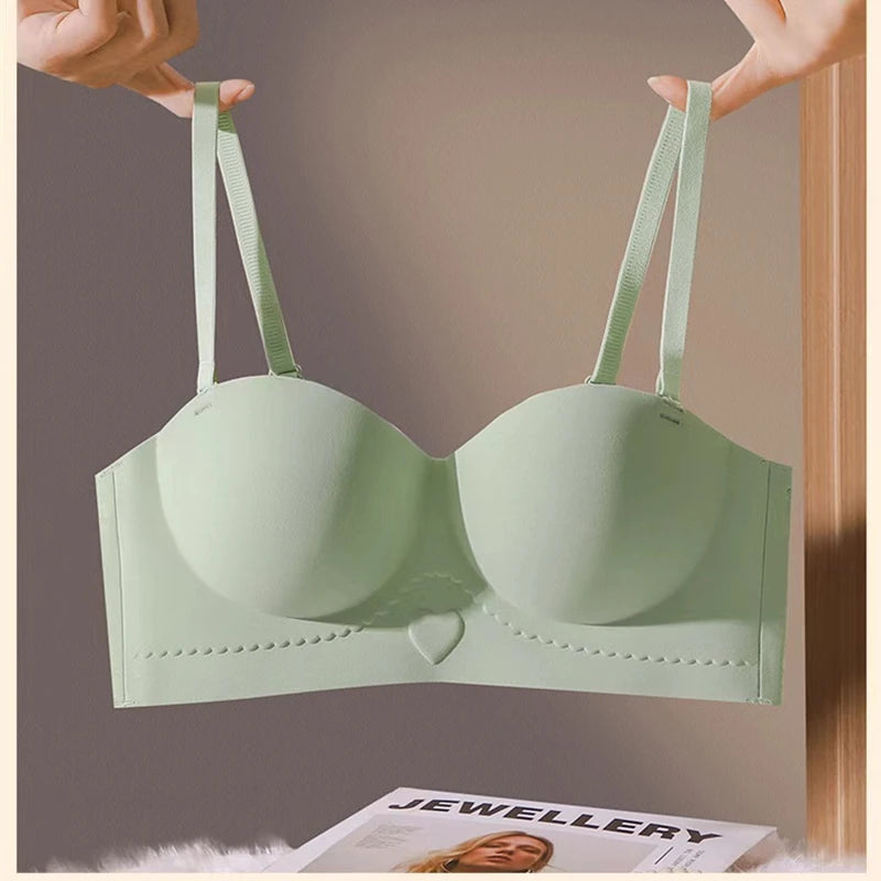 CowLost | product_id-seamless-wireless-strapless-half-cup-push-up-bra-with-elegant-back-for-women |2