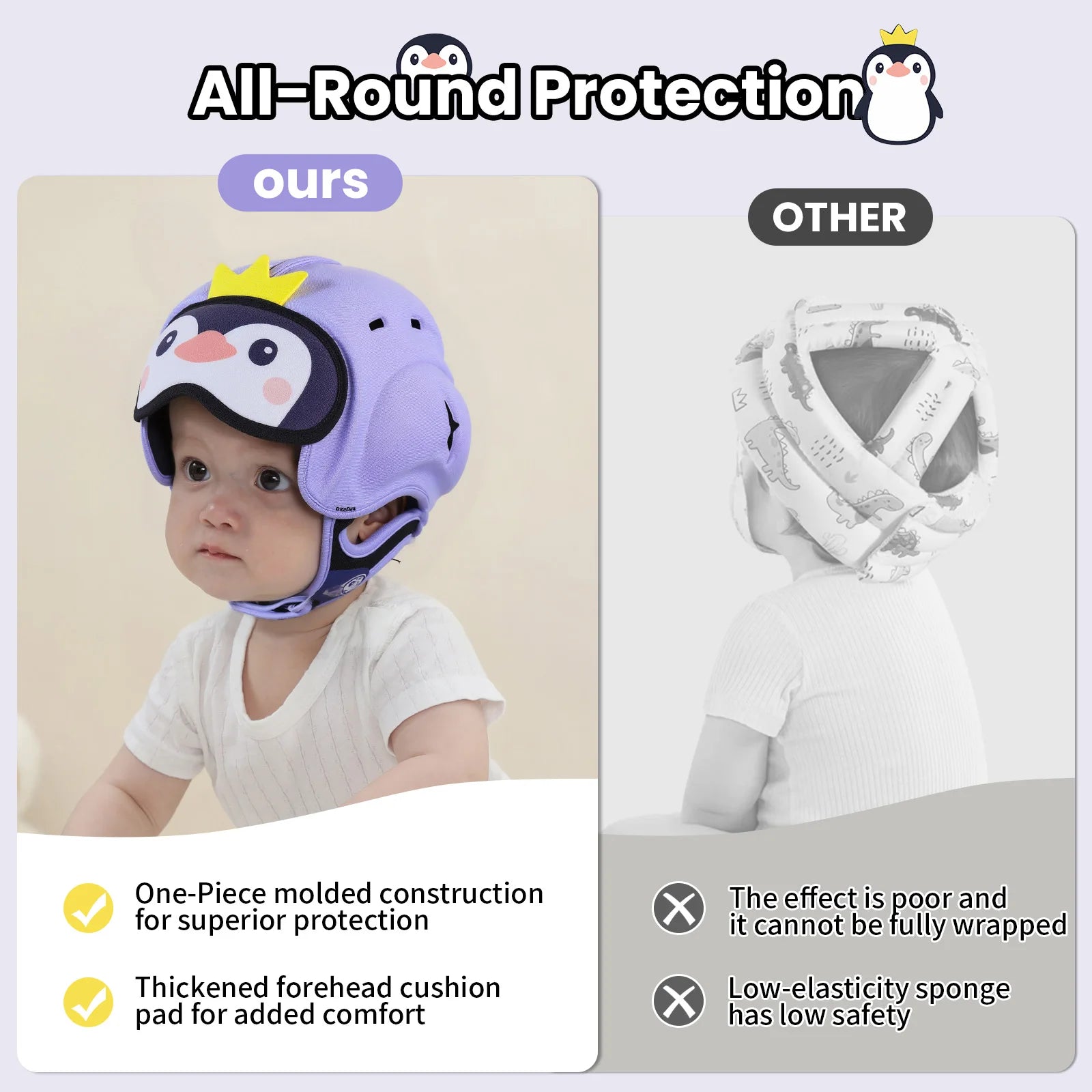 CowLost | mambobaby-guard-hat-penguin-safe-anti-shock-baby-helmet |4