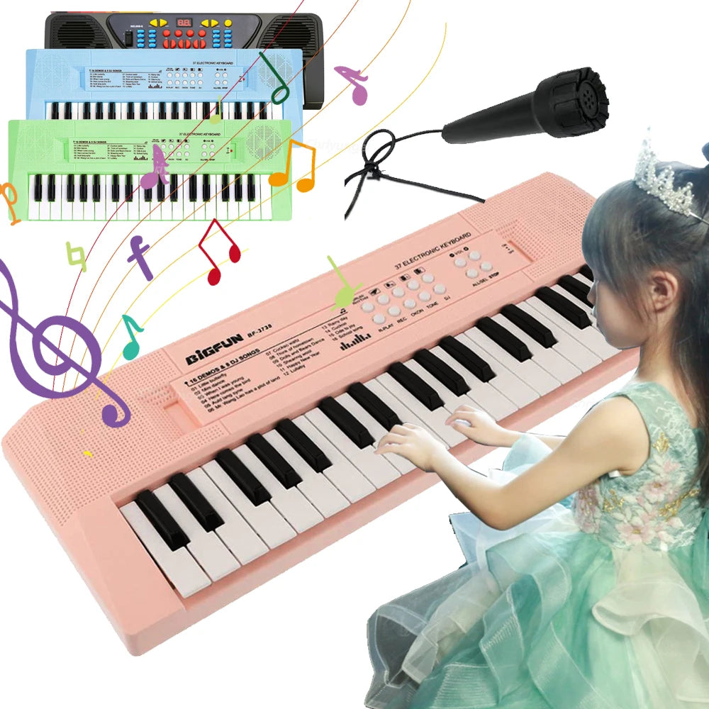 CowLost | product_id-37-key-kids-electronic-piano-keyboard-with-microphone-educational-toy-gift |10