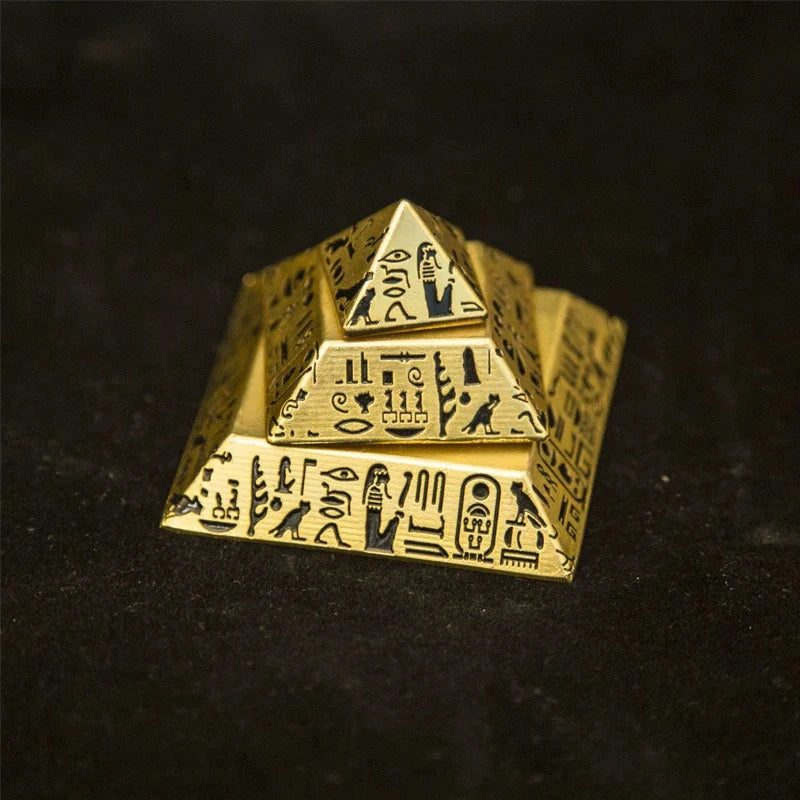 CowLost | pyramid-fingertip-gyroscope-desktop-toy-ancient-egyptian-metal-retro-anti-anxiety-fidget-spinner-for-kids-children-adutls-gifts |2