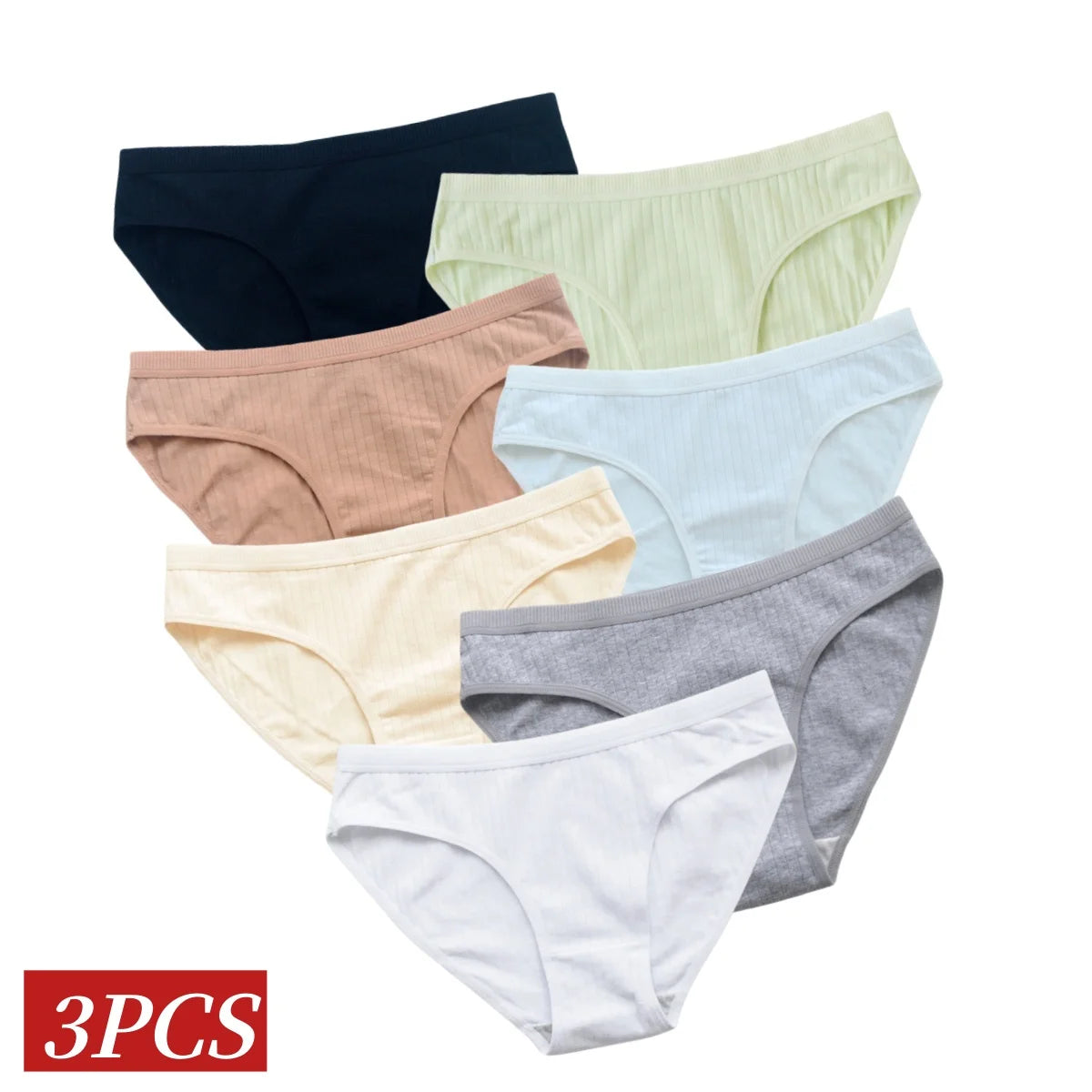 CowLost | product_id-3pcs-women-s-cotton-breathable-solid-color-brief-panties-m-xl-sexy-lingerie |2