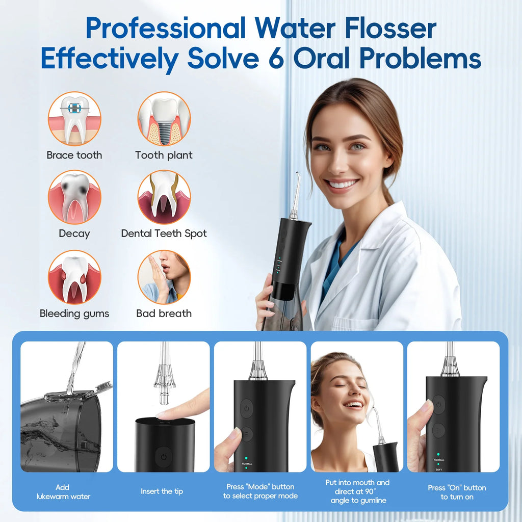 CowLost | remote-control-toys-mornwell-f29-rechargeable-oral-irrigator-with-3-modes-and-180ml-water-tank |5