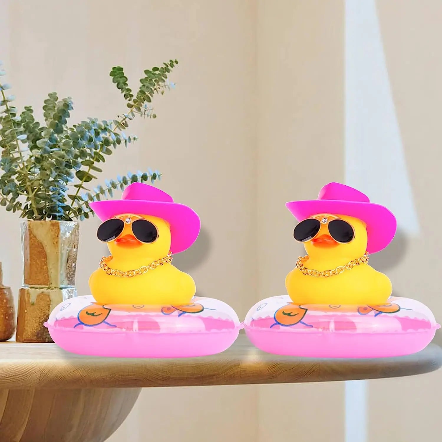 CowLost | 2-set-car-duck-mini-car-dashboard-yellow-rubber-duckies-toy-jeep-duck-party-favor-car-decoration-table-ornament-car-accessory |35