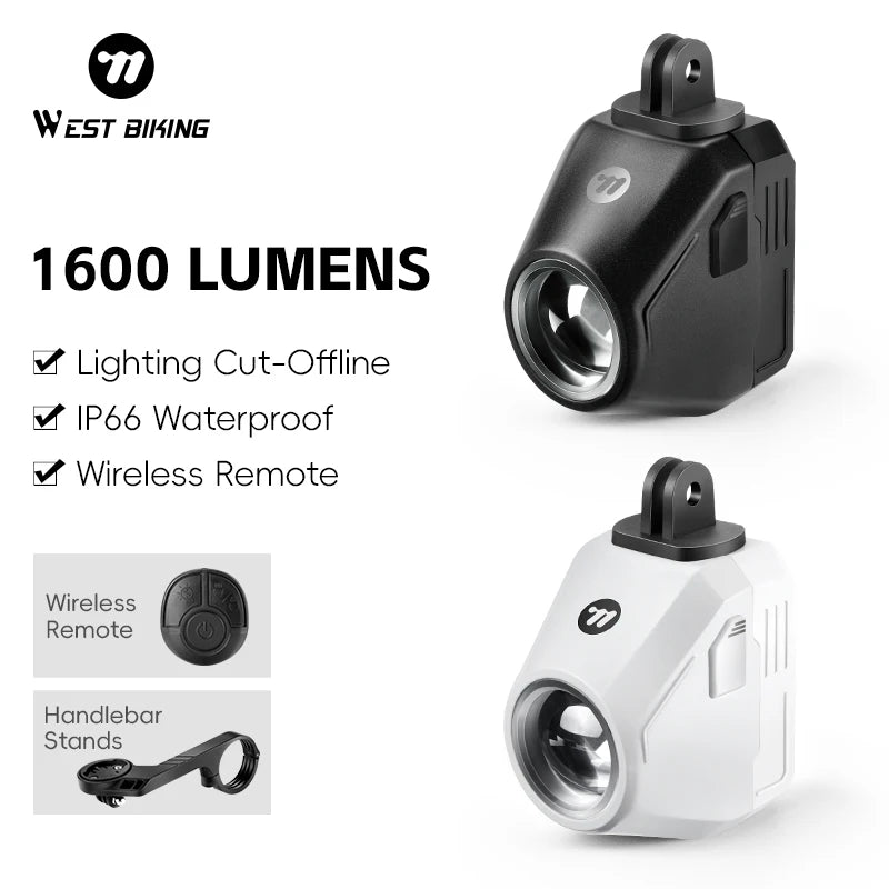 CowLost | sporting-goods-west-biking-1600-lumen-waterproof-wireless-remote-bike-headlight |1