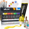CowLost | wine-glasses-product_id-acrylic-glass-paint-set-with-12-24-colors-6-brushes-palette-waterproof-stain-glass-paints-12ml |10