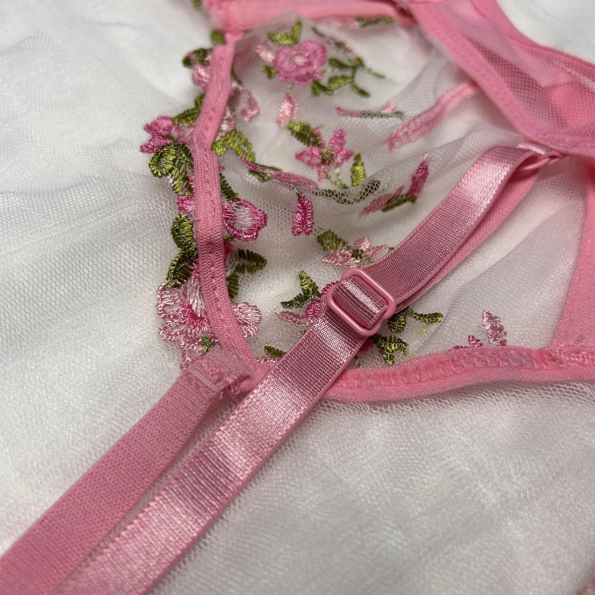 CowLost | pink-sexy-lingerie-woman-lace-transparent-underwear-fairy-embroidery-brief-sets |8
