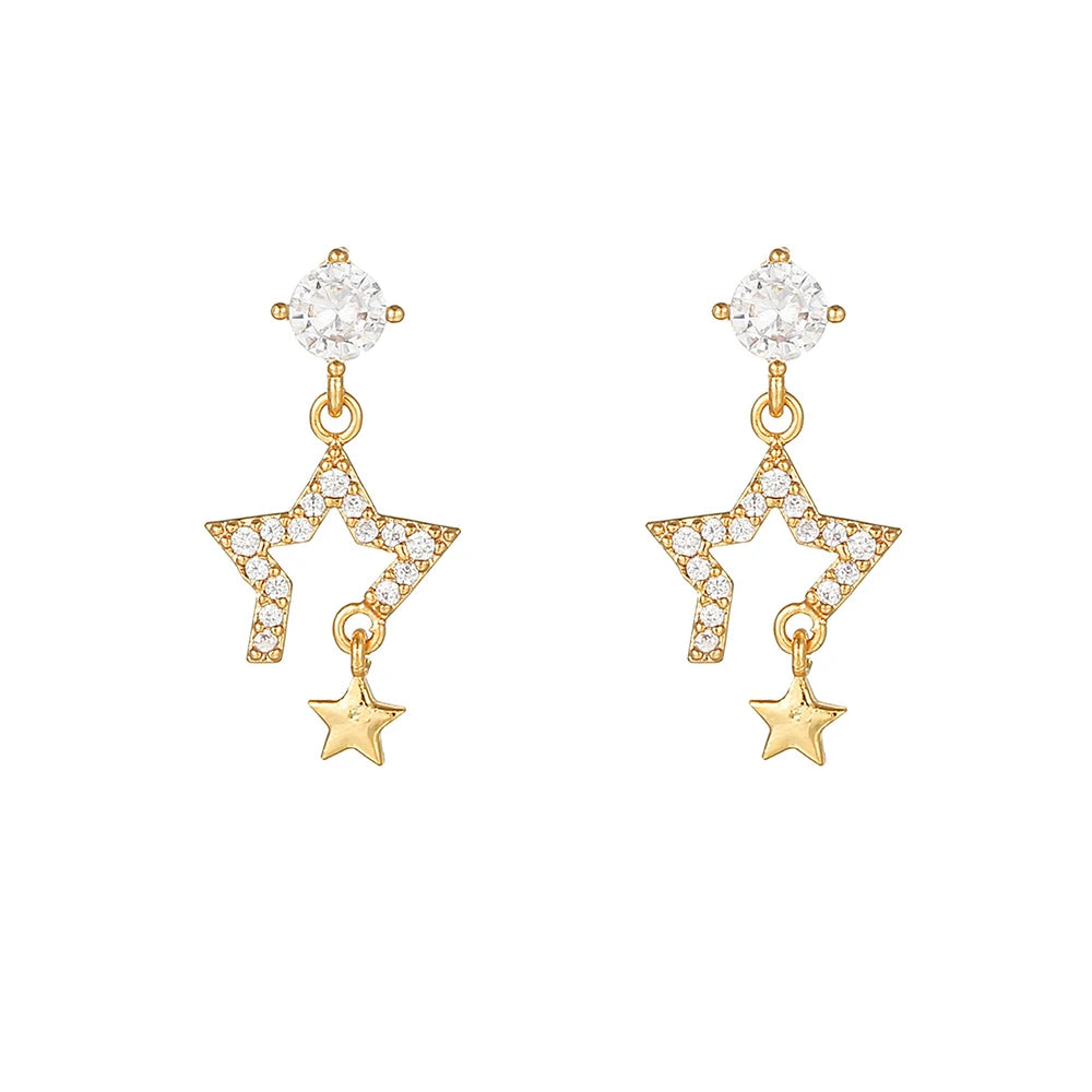 CowLost | business-card-cases-stainless-steel-cubic-zirconia-chain-hoop-earrings-for-women |40