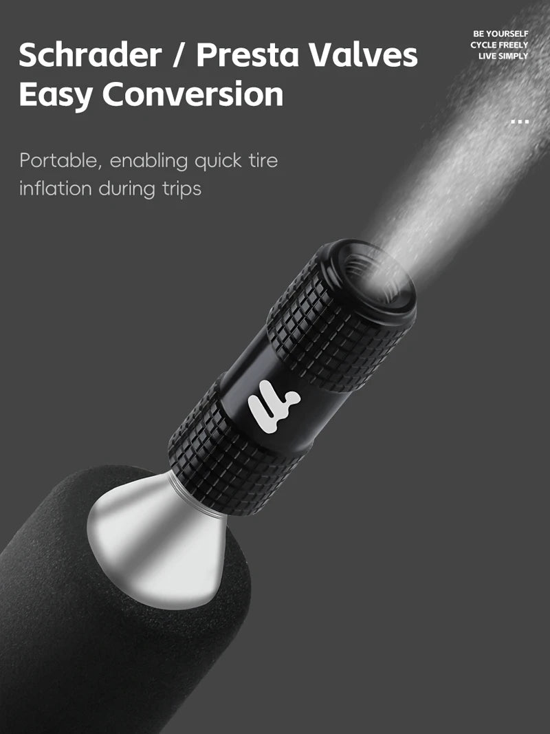 CowLost | west-biking-co2-bike-pump-portable-fast-inflating-kit-aluminum-alloy-bicycle-pump-for-av-fv-no-gas-cylinder-mtb-bike-accessories |10