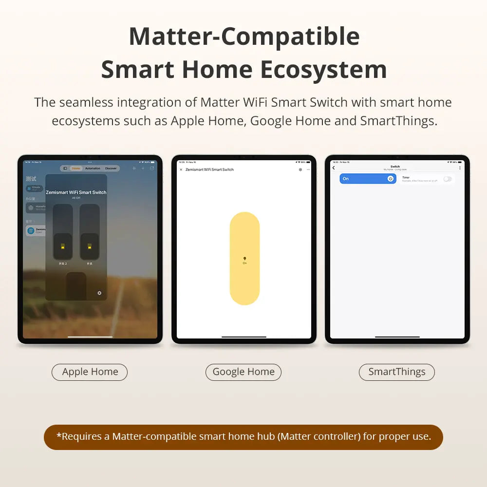 CowLost | zemismart-matter-wifi-smart-wall-light-switch-pc-material |2