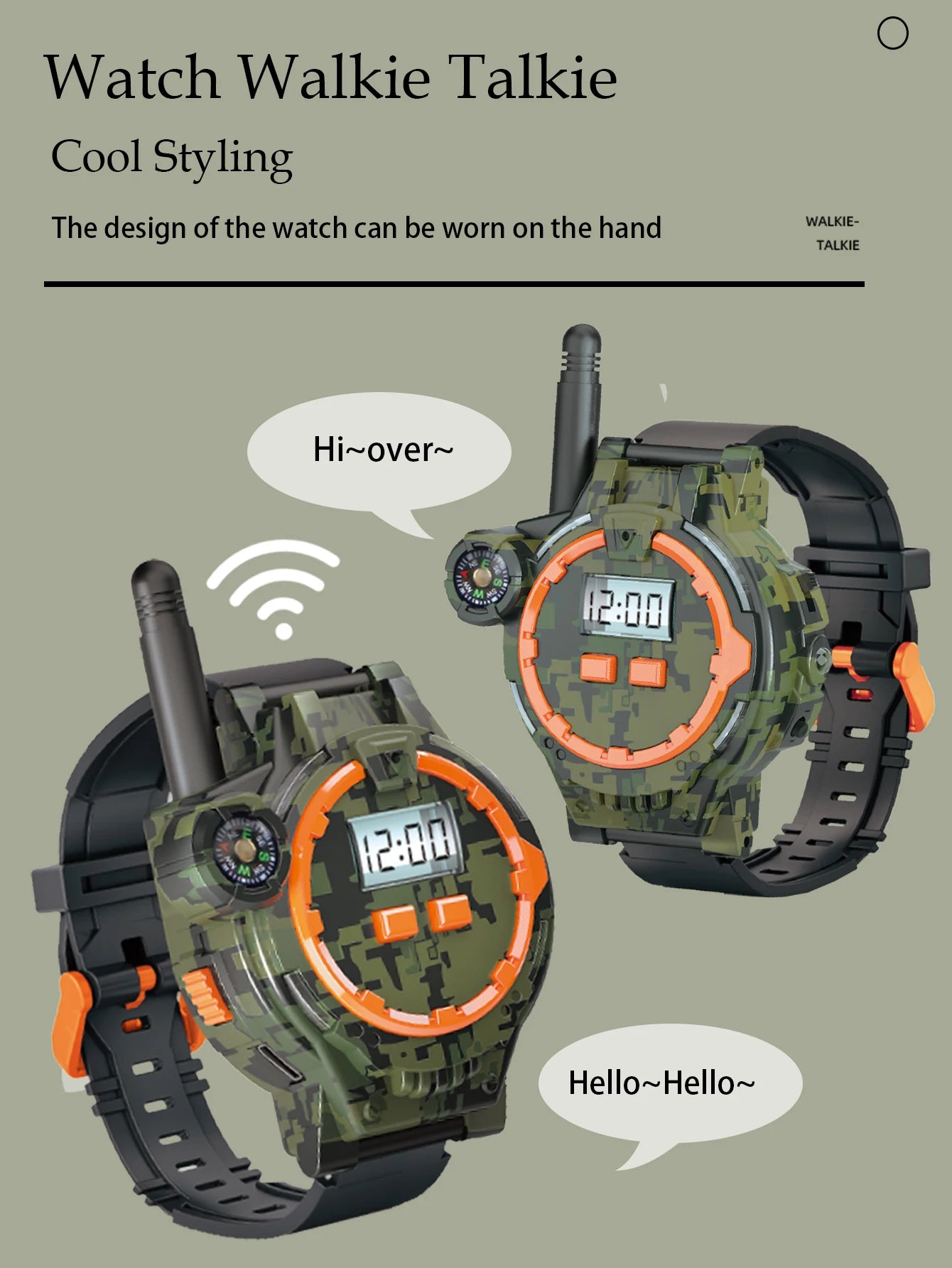 CowLost | product_id-2pcs-rechargeable-electronic-walkie-talkie-watch-with-compass-kids-toy-gift |8