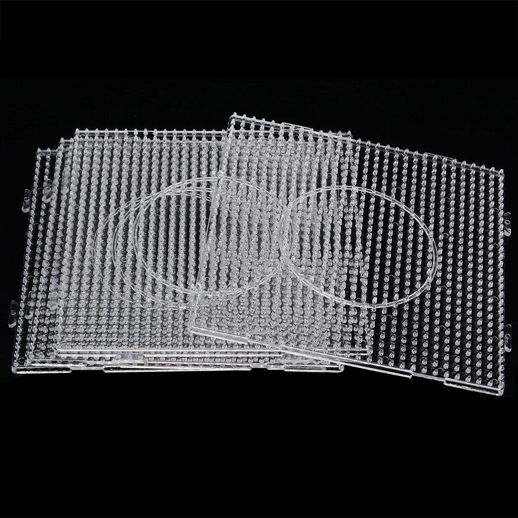 4PC 5mm Transparent Hama Beads Pegboard Template for Pixel Art DIY Puzzle