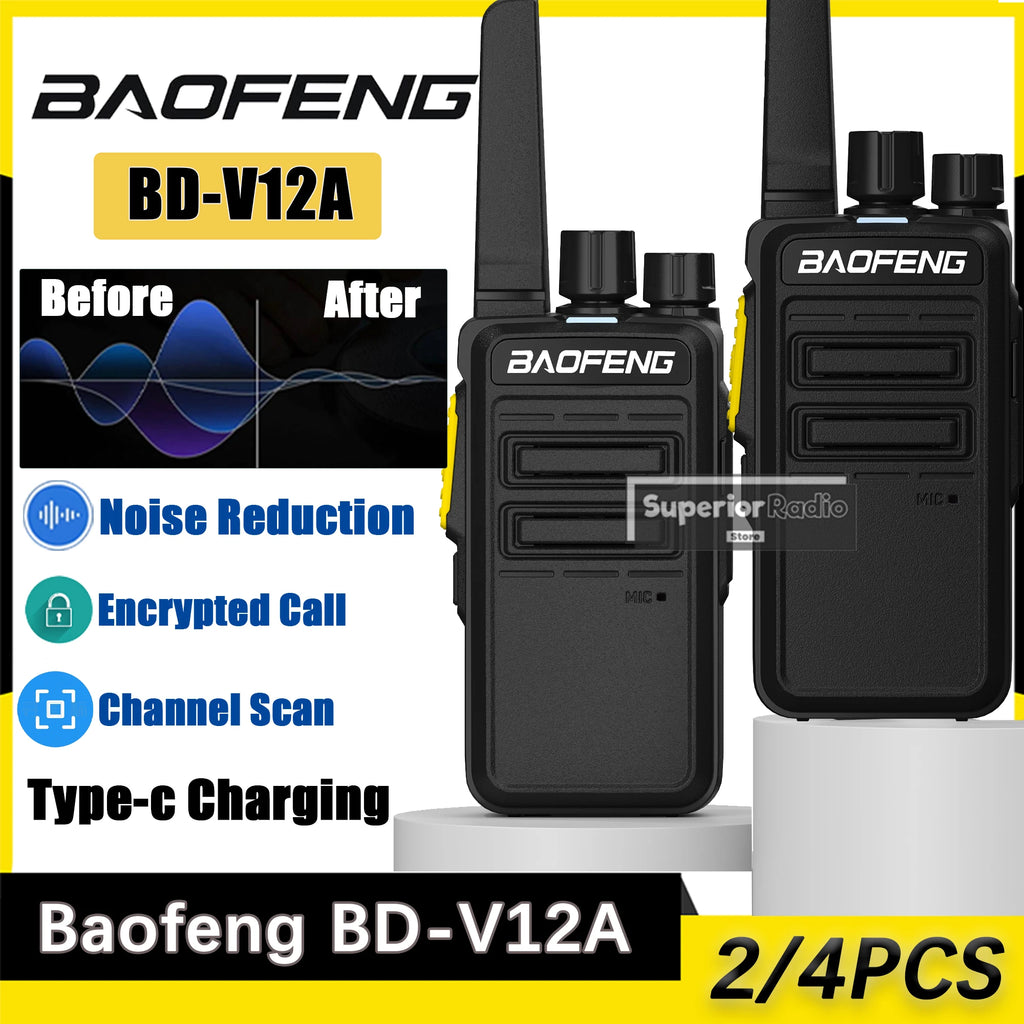 CowLost | mobile-phone-cases-baofeng-bd-v12a-mini-walkie-talkie-uhf-400-480mhz-noise-reduction-usb-c-charging |1