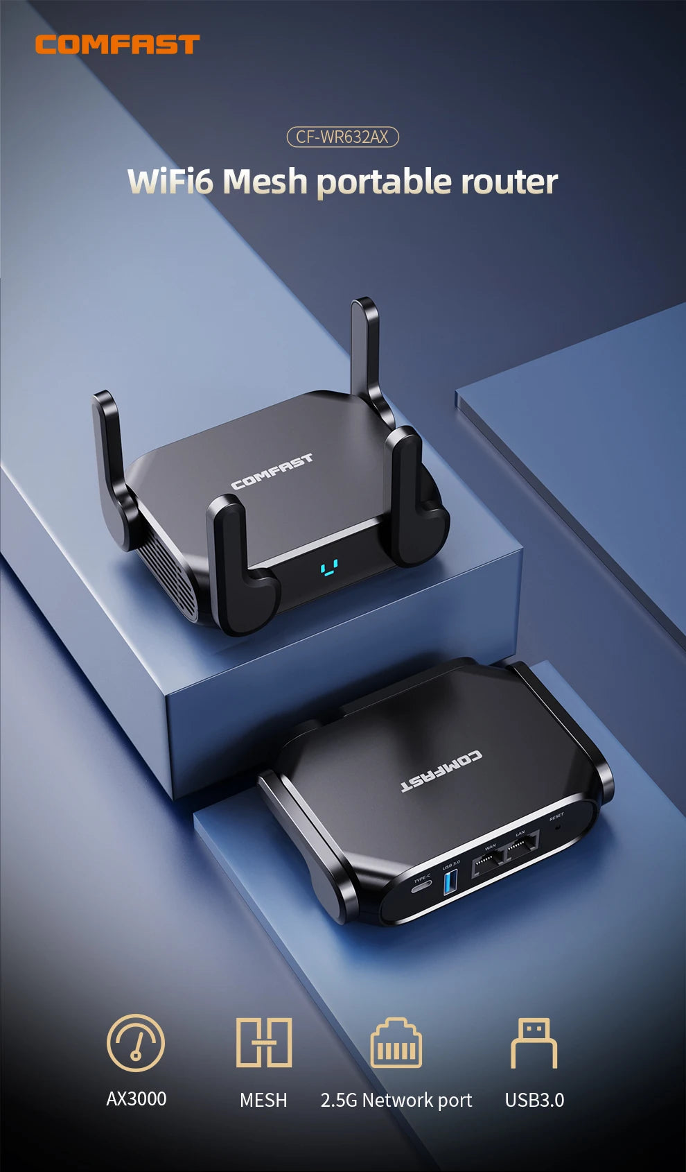 CowLost | comfast-ax3000-wifi-6-mesh-wifi-gigabit-router-2-4g-5-8ghz-dual-band |10