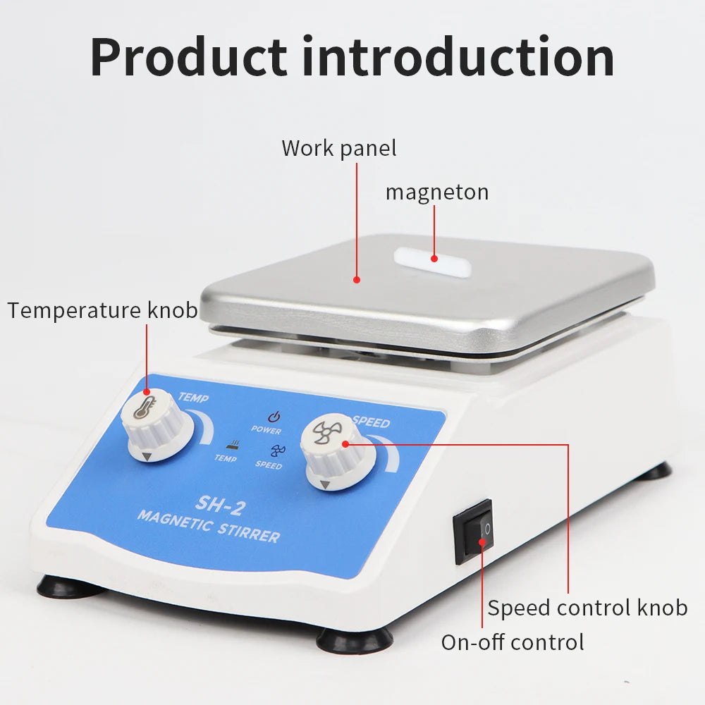 SH-2 Magnetic Stirrer Hot Plate 2000ml Adjustable Laboratory Mixer