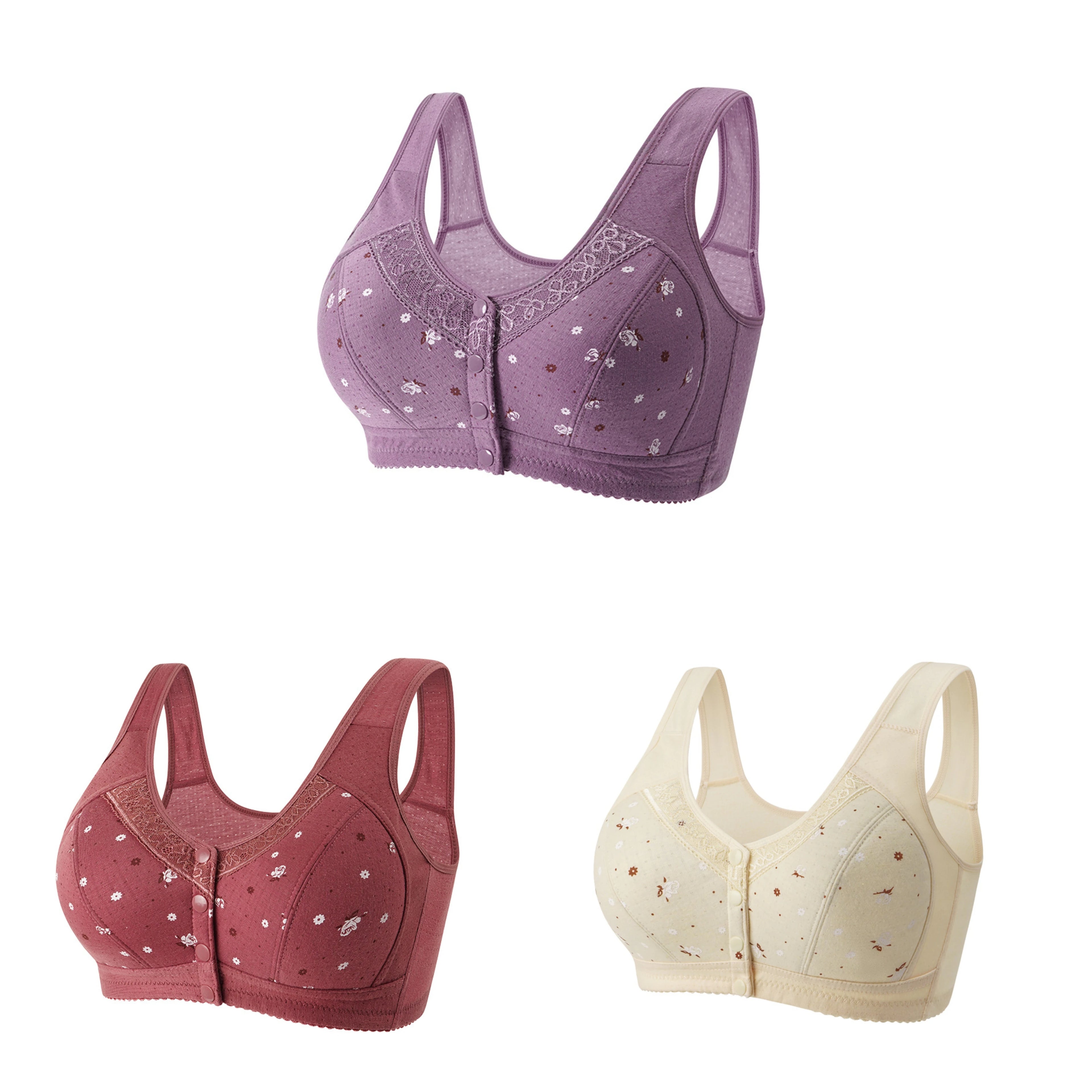 CowLost | product_id-fallsweet-3-piece-wireless-front-closure-seamless-lace-bra-set-plus-size |17