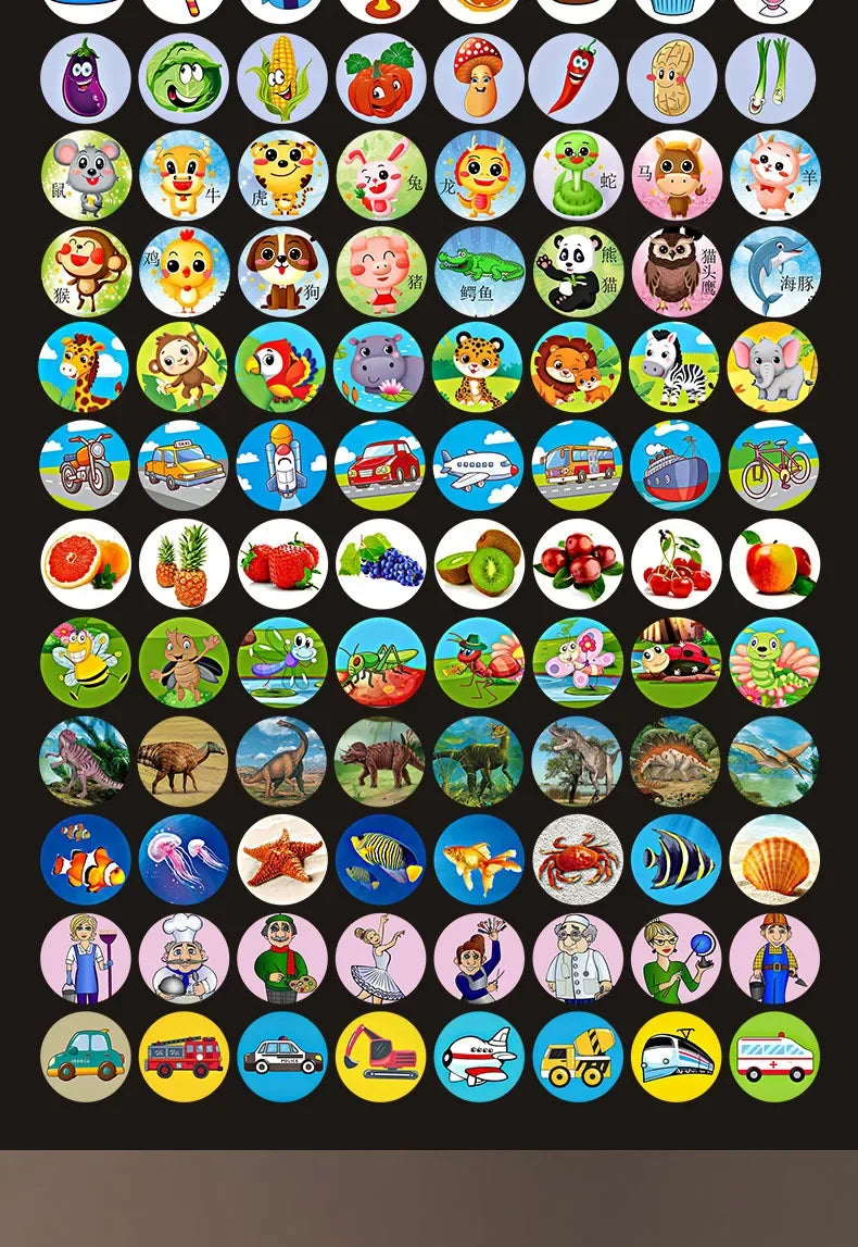 Christmas Cartoon Projection Flashlight Toy with 3-10 Cards for Kids Bedtime Stories