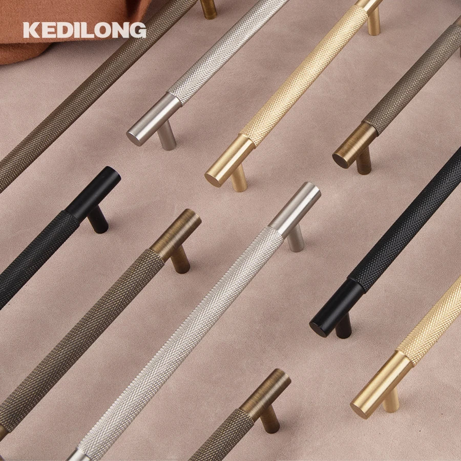 CowLost | kedlo-european-luxury-solid-brass-embossed-gold-500mm-long-handle-american-retro-antique-drawer-t-handle |7