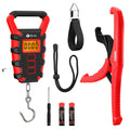 ORIA Digital Hanging Fishing Scale 50kg with Tape Measure and Fish Gripper