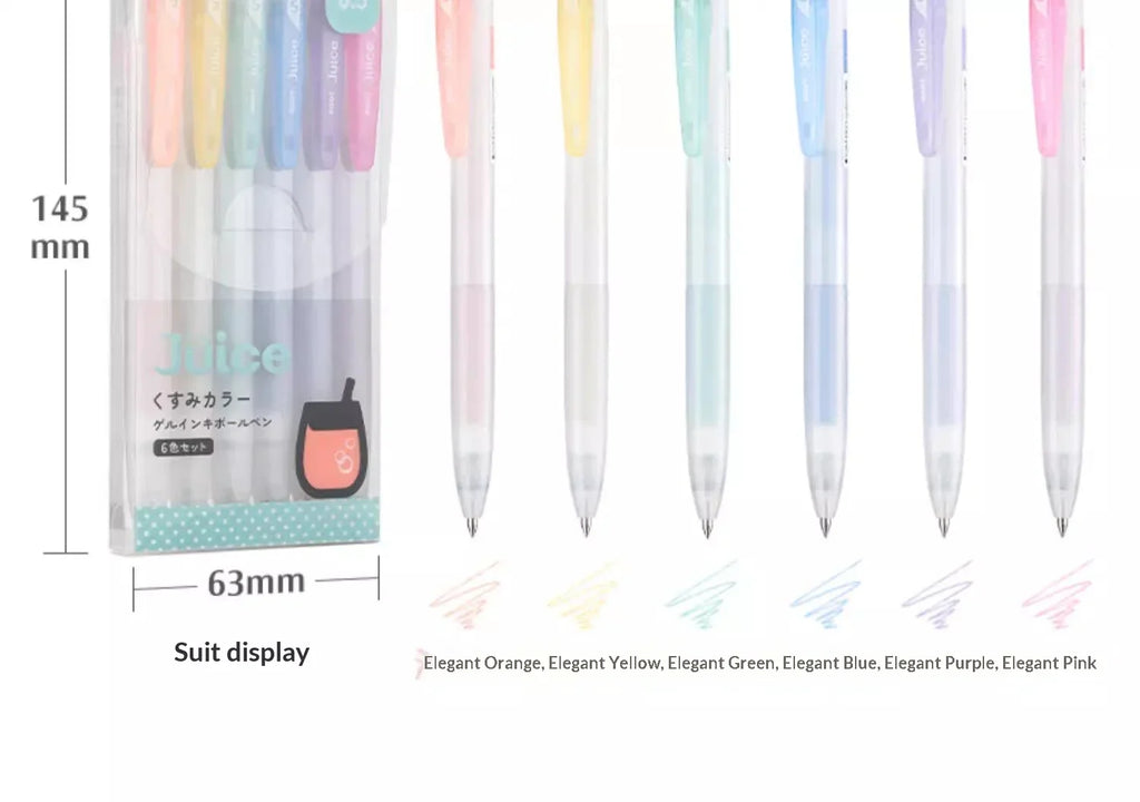 CowLost | product_id-pilot-juice-0-5mm-fine-gel-pens-soft-pastel-vintage-classics-clear-barrel-for-writing-illustration |20