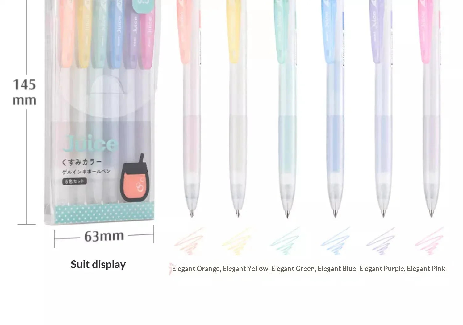 CowLost | product_id-pilot-juice-0-5mm-fine-gel-pens-soft-pastel-vintage-classics-clear-barrel-for-writing-illustration |20