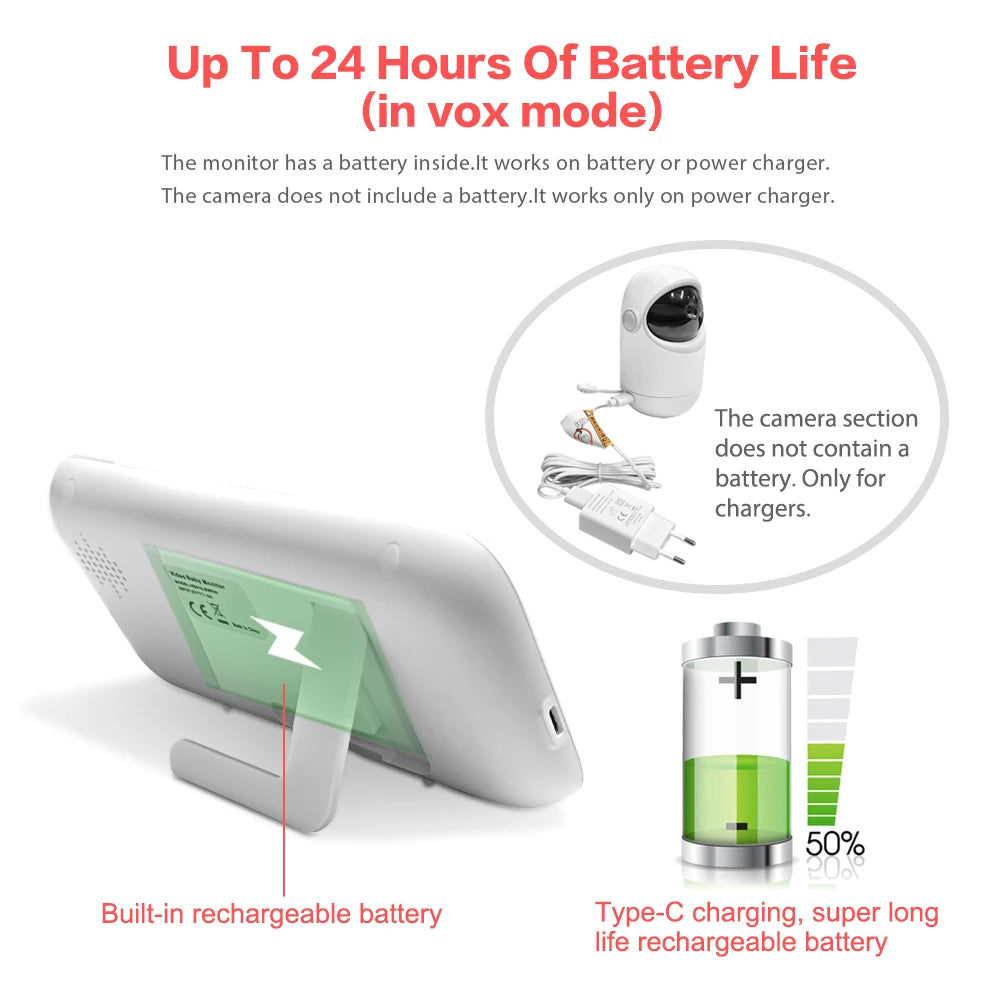 CowLost | vb806-video-baby-monitor-camera-720p-5inch-large-display-3x-zoom-pan-tilt-security-camera-300m-transmissian-distance-2-way-audio |11