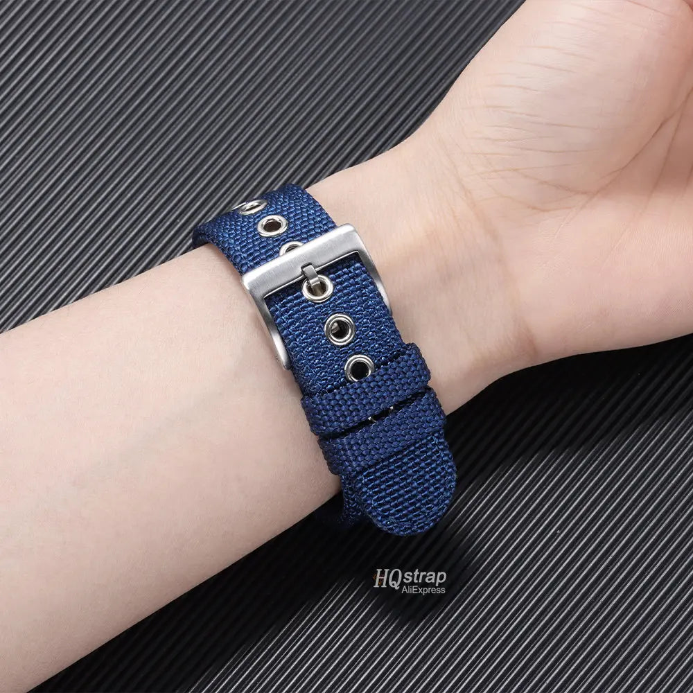 18mm 20mm 22mm Nylon Canvas Quick Release Strap for Samsung Galaxy Watch 4 5 3 Huawei