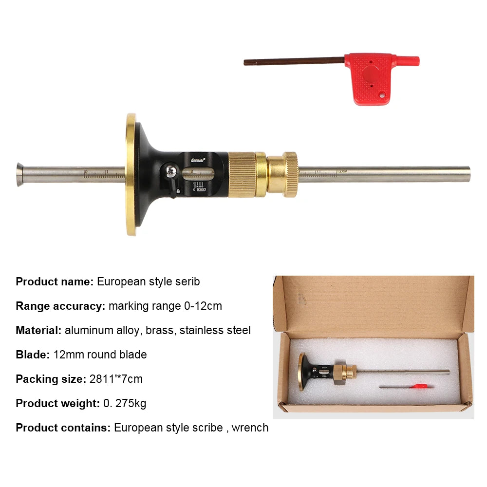 CowLost | blade-scribing-tools-european-style-scriber-new-carpentry-parallel-line-high-precision-woodworking-scriber-wheel-marking-gauge |7