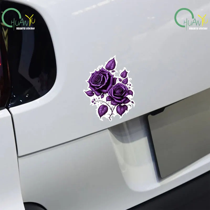 CowLost | creative-purple-rose-cartoon-car-sticker |5