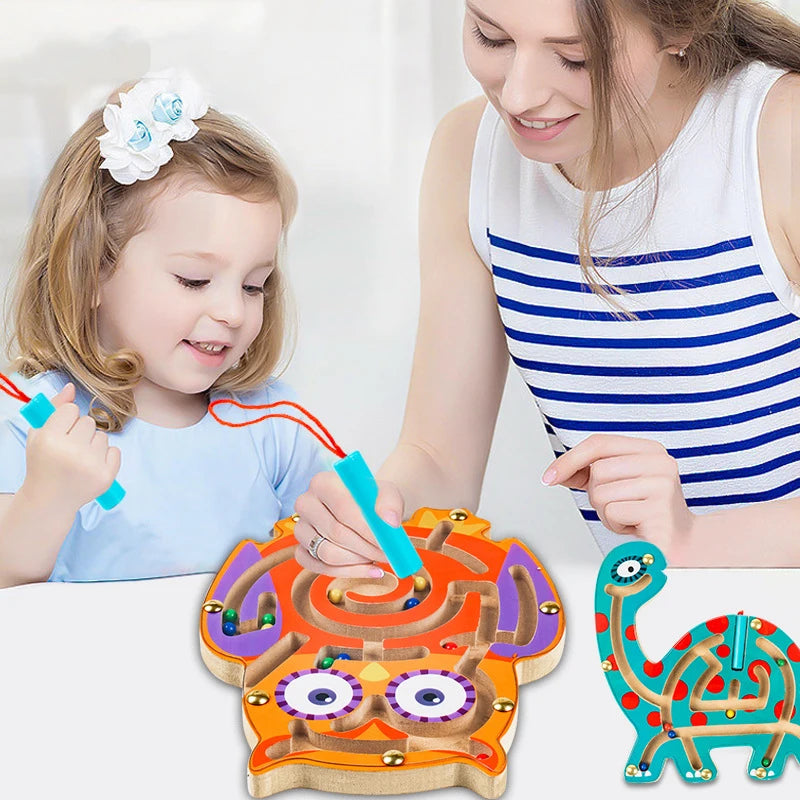 CowLost | fencing-barriers-childrens-wooden-magnetic-track-maze-balance-board-toy |2