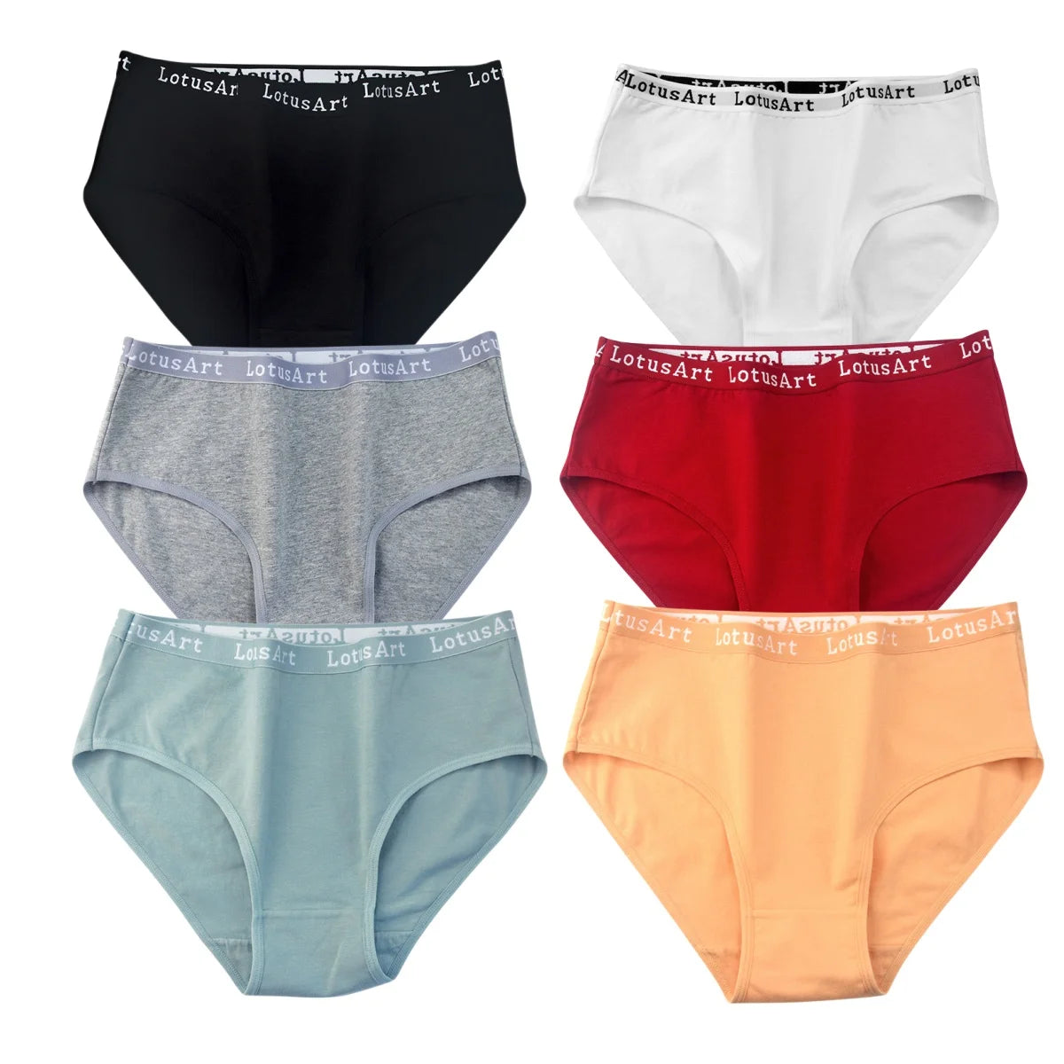 CowLost | product_id-6pcs-women-s-high-rise-seamless-cotton-briefs-m-2xl-solid-colors |11